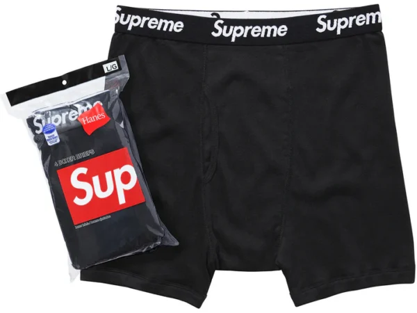 Supreme Hanes Boxer Briefs (4 Pack) “Black”