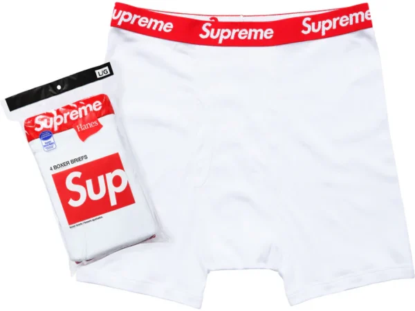 Supreme Hanes Boxer Briefs (4 Pack) “White”