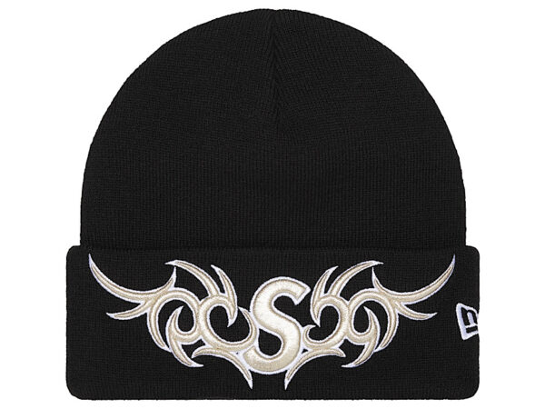 Supreme New Era Tribal S Logo Beanie “Black”