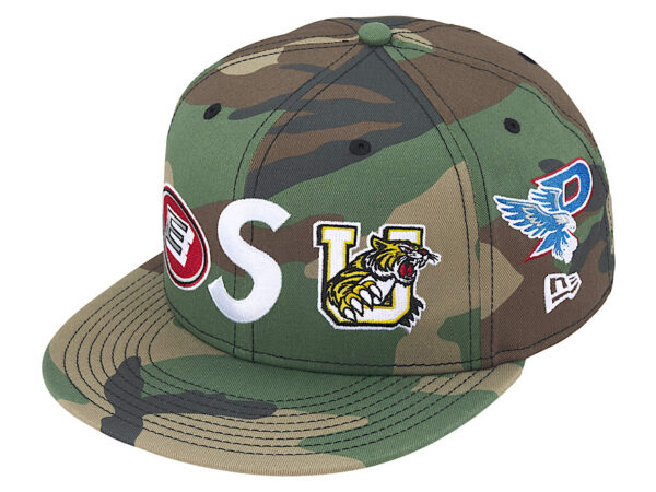 Supreme Mascots S Logo New Era 59Fifty Fitted Cap Woodland Camo