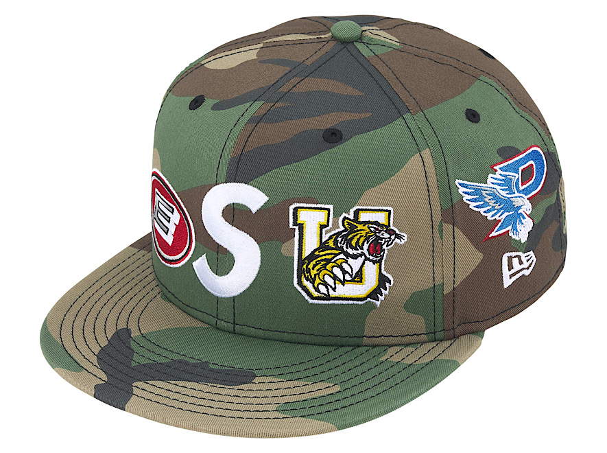 Supreme Mascots S Logo New Era 59Fifty Fitted Cap Woodland Camo