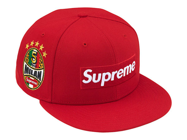 Supreme Shop Box Logo New Era 59Fifty Fitted Hat Red “Milan”