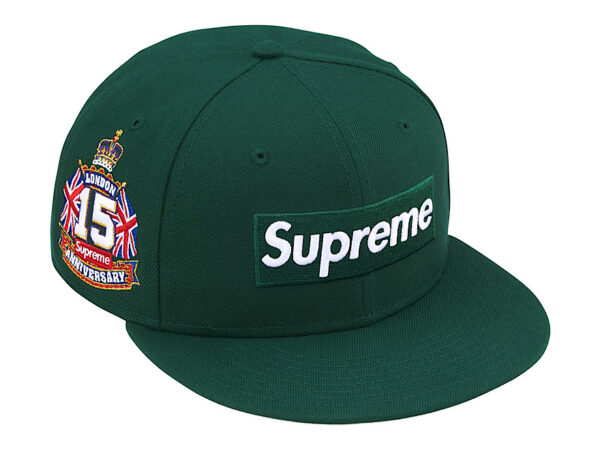Supreme Shop Box Logo New Era 59 Fifty Fitted Hat Dark Green “London”