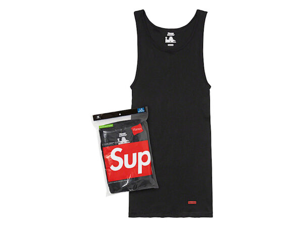 Supreme Hanes Tagless Tank Tops (3 Pack) “Black”