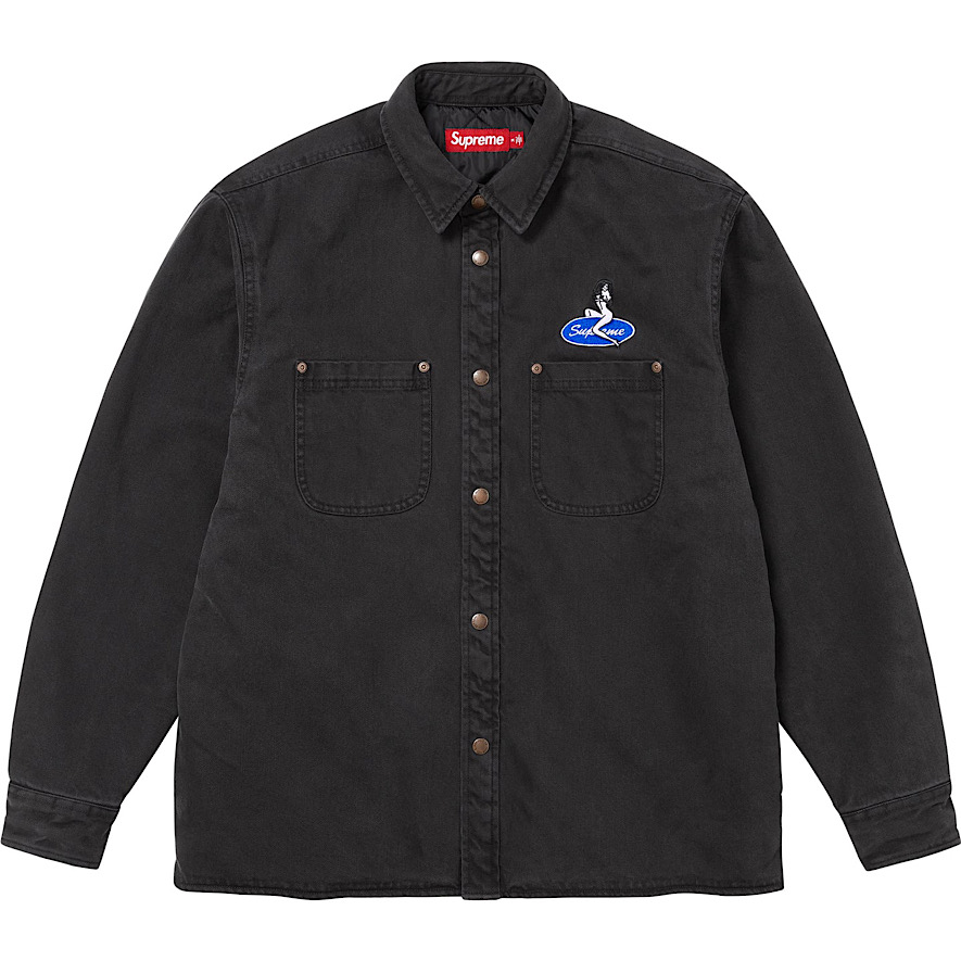 Supreme Quilted Lined Denim Snap Shirt (SS26) ‘Black’ - Image 4