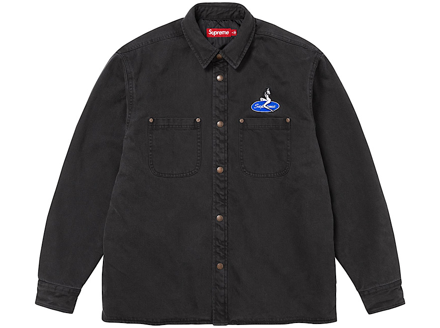 Supreme Quilted Lined Denim Snap Shirt (SS26) ‘Black’