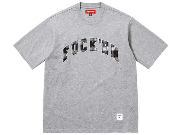 Supreme Fuck Em Plaid S/S Top ‘Heather Grey’ 
