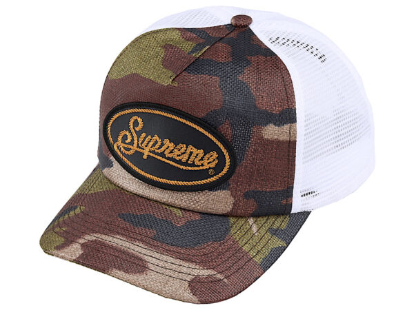 Supreme Raffia Mesh Back 5-Panel Hat ‘Woodland Camo’