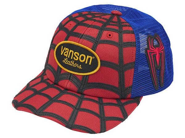 Supreme Vanson Leathers Spider-Man Mesh Back 6-Panel Hat 'Red'