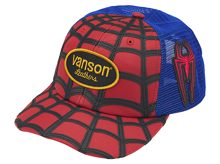 Supreme Vanson Leathers Spider-Man Mesh Back 6-Panel Hat 'Red'