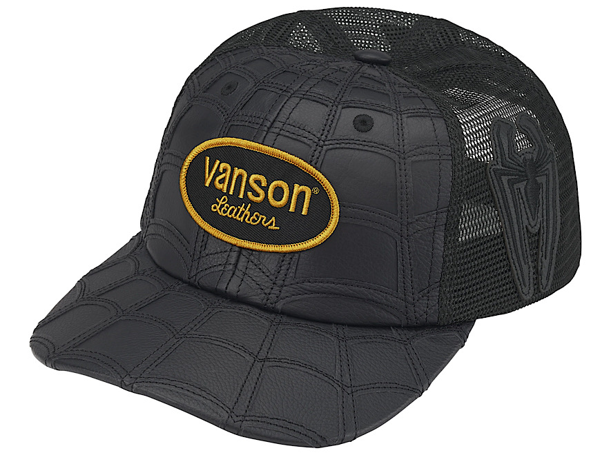 Supreme Vanson Leathers Spider-Man Mesh Back 6-Panel Hat 'Black'
