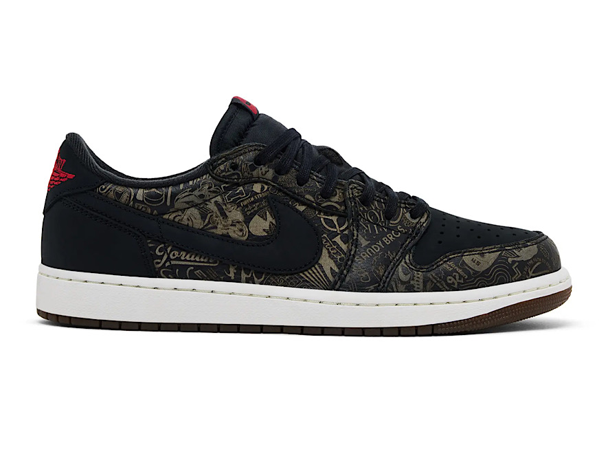Jordan 1 Retro Low OG Laser Black University Red