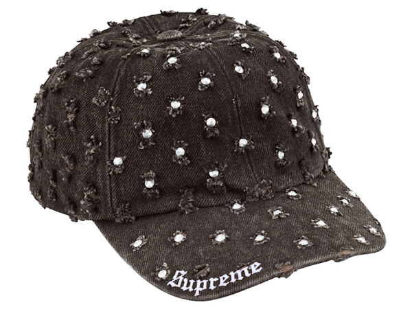 Supreme Hole Punch Rhinestone Denim 6-Panel “Black”