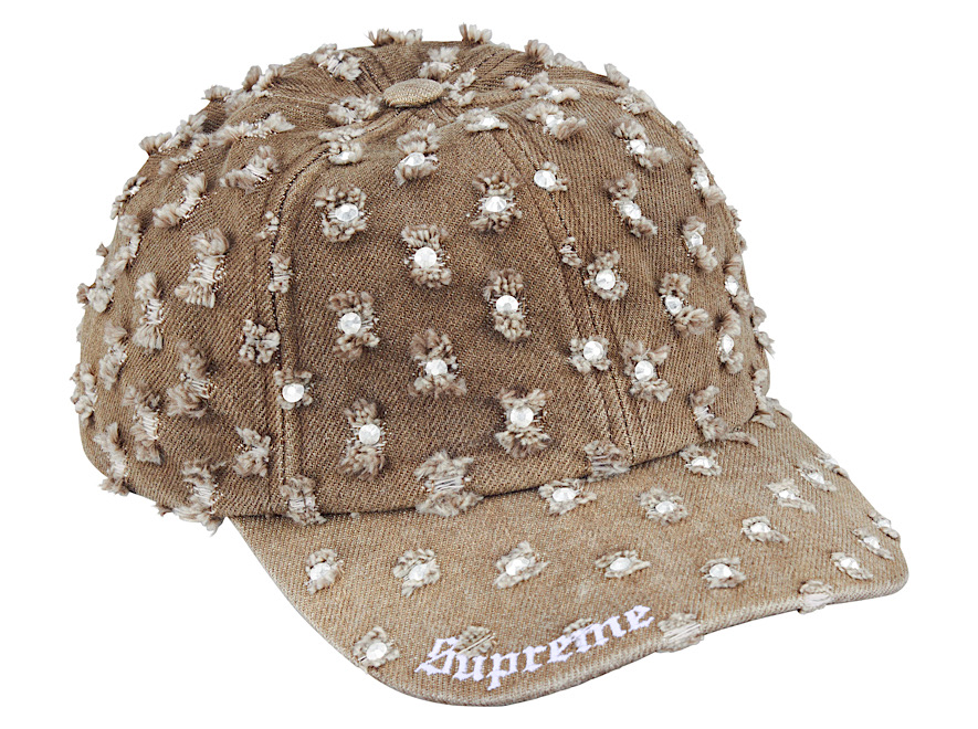 Supreme Hole Punch Rhinestone Denim 6-Panel “Brown”