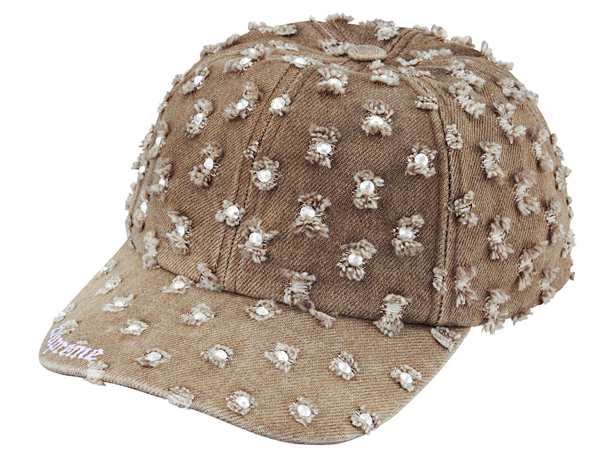 Supreme Hole Punch Rhinestone Denim 6-Panel “Brown” - Image 2